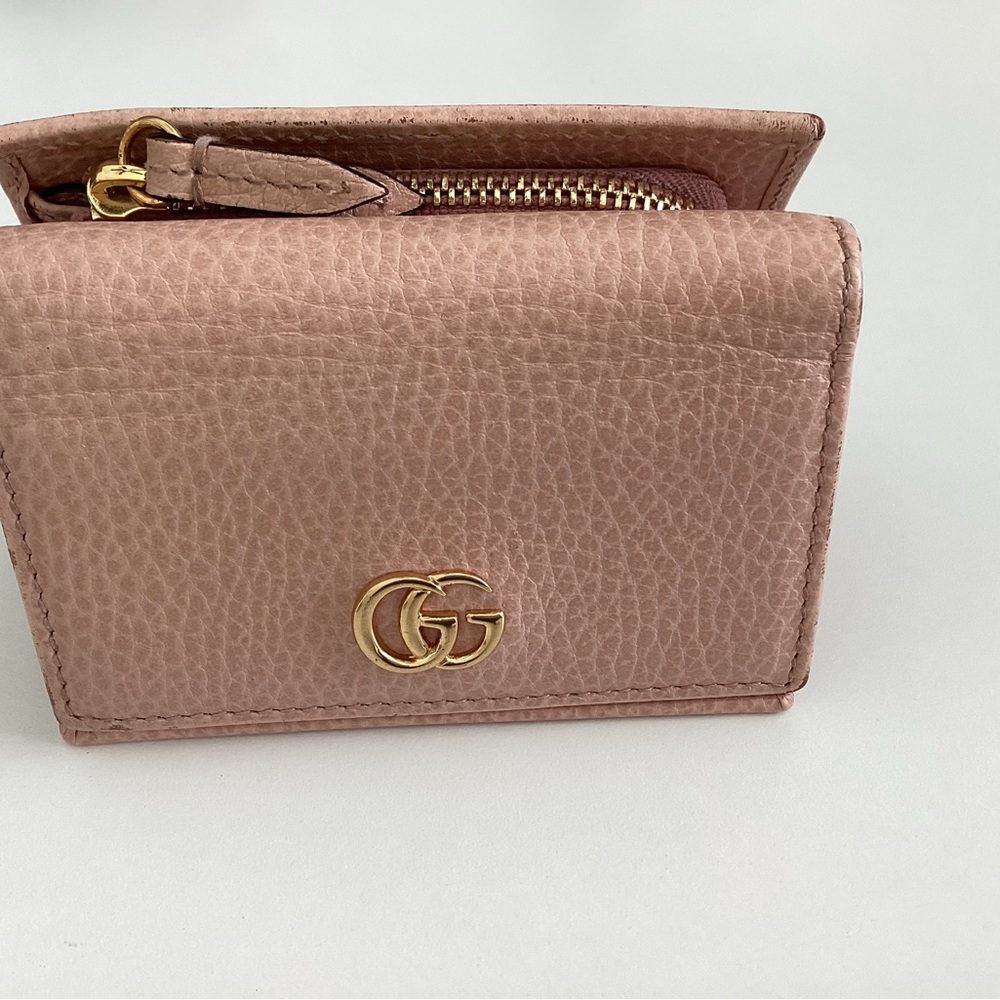 Authentic Gucci GG marmot tri fold compact wallet